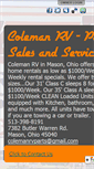 Mobile Screenshot of colemanrvpartsservice.com