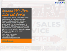 Tablet Screenshot of colemanrvpartsservice.com
